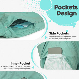 กางเกงขาสั้นออกกำลังกายแบบแอคทีฟผู้ชายน้ำหนักเบาผ้าใยสังเคราะห์กระเป๋าเอวยางยืดแห้งเร็ว - Product Image 2