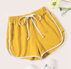 Novedad de verano para mujer, pantalones cortos de retazos estampados con cordón elástico, pantalones cortos deportivos ajustados informales de cintura alta para mujer - Product Image 5