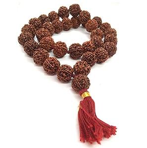 Rudraksha con cuentas de semillas de loto, pulsera Mala, cuentas redondas lisas de estilo tradicional de un solo lado pulido para usar en la muñeca - Product Image 4