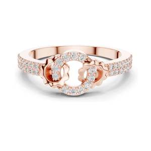 Anillo Floral con Diamante de Laboratorio de 0.254 CT para Mujer, Claridad VVS-VS EF, Oro de 18KT, 14KT, 10KT y Plata 925, Oro Rosa, Amarillo - Product Image 3