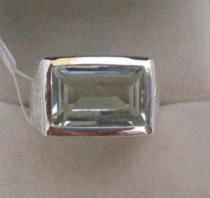 Shah Gems Women's Natural Green Amethyst <b>Ring</b> in <b>925</b> Sterling <b>Silver</b> Emerald Cut Fine Jewelry for Everyday Wear - Product Image 1
