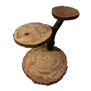 Support à gâteau en bois rustique à 3 niveaux, grand support à cupcakes, support à cupcakes moderne, plateau à étages, support à gâteau rond en bois - Product Image 1