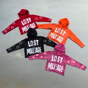 Fleece d'hiver épais 500 g/m² de qualité supérieure, coupe unisexe régulière, 3D pour sweats à capuche courts, 100 % coton, personnalisable OEM - Product Image 1