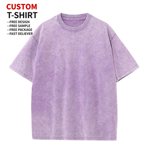 เสื้อยืดโอเวอร์ไซส์ผ้าคอตตอนถักคุณภาพสูง 100% เนื้อหนา สีพื้น สไตล์วินเทจ ล้างสีแบบแอซิดวอช สตรีทแวร์ ป้องกันขนร่วง สำหรับผู้ชาย - Product Image 3