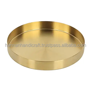 Bandeja de Servicio de Metal de Latón para Cocina, Hotel y Restaurante, para Bodas y Cenas, Bandeja para Café, Comida y Desayuno - Product Image 2