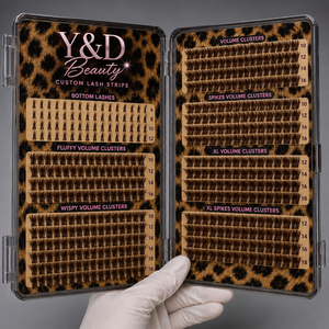 Kit <span class=keywords><strong>de</strong></span> <span class=keywords><strong>cils</strong></span> en grappe 3D DIY marron foncé, vente en gros, <span class=keywords><strong>cils</strong></span> individuels marron naturels, doux, volumineux et colorés, logo personnalisé - Product Image 1