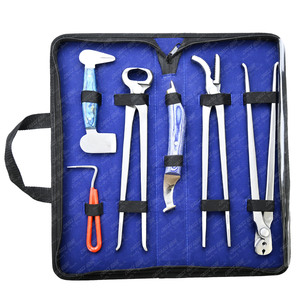 Kit d'outils de maréchal-ferrant à boîtier noir de haute qualité 13 "pneu de sabot à mâchoire incurvée robuste 12" coupe-pince couteau à sabot forme incurvée - Product Image 1