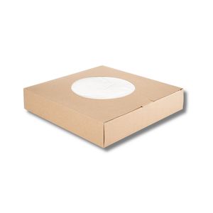Boîte à tarte écologique de luxe jetable carrée en carton personnalisable avec fenêtre Made in Italy - Product Image 1