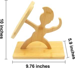 <b>Bamboo</b> Knife Block without Knives, Warrior Shape Kitchen Knife Block Holder, 7 Holes Knife Holder Stand(without Knives) - Product Image 3