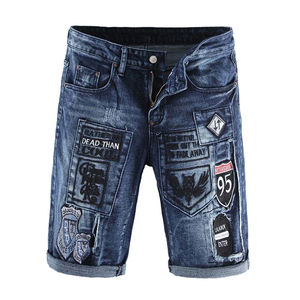 Pantalones cortos de mezclilla clásicos para mujer, pantalones vaqueros azules de cintura alta, pantalones cortos rasgados desgastados, moda informal, ropa de verano para exteriores - Product Image 6