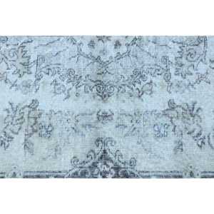 Alfombra Turca Vintage, Alfombra de Pasillo de 1.8x7 pies, Alfombra Blanca con Puntos Grises - Product Image 5