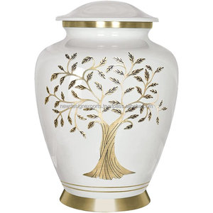 Urna de cremación grande para cenizas humanos, árbol blanco de la vida - Product Image 1