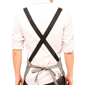 ผ้ากันเปื้อนสำหรับเชฟในครัวแบบลำลองสำหรับผู้ชายและผู้หญิงอุปกรณ์ตกแต่งโลโก้ตามสั่ง - Product Image 5