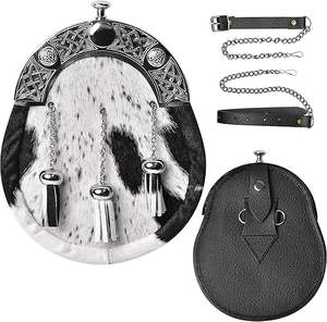 ONSTYLE SPORTS Escocés Semi-Vestido Formal Kilt sporran White Seal Skin Sporran Three Tussle Antique Thistle Cantle - Product Image 2