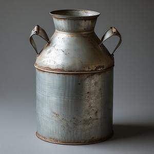 กระป๋องนมชุบสังกะสีแบบวินเทจพร้อมที่จับแบบเรียบง่ายเหมาะสำหรับบ้านไร่ห้องครัวสวนตกแต่งกลางแจ้งและตกแต่งคาเฟ่ - Product Image 1