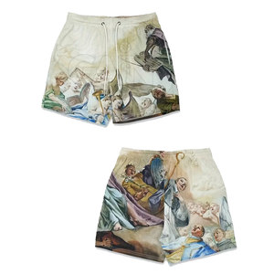 Pantalones cortos de malla con logotipo estampado personalizado de nuevo estilo, pantalones cortos de malla de nailon, pantalones cortos deportivos para correr para hombres - Product Image 1