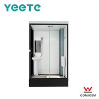 Cabine de douche modulaire à profondeur réduite YEETE avec porte coulissante en verre, composants certifiés WaterMark pour projets OEM ODM