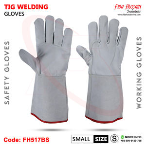 Gants de soudage TIG en cuir de chèvre de 12 pouces avec pouce d'aile et manchette fendue en cuir de vachette Mitaines en cuir Soldadura Pakistan - Product Image 5