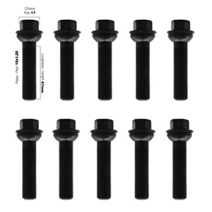 10 boulons ch.17 15X1.25 l.57mm rondelles mobiles sphériques - Product Image 1