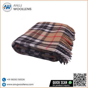 Manta a cuadros de lana de tartán súper suave barata de invierno promocional de alta calidad - Product Image 2