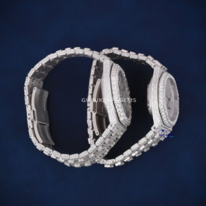 Relojes elegantes y de lujo para parejas, relojes automáticos de acero inoxidable con diamantes Moissanite, relojes lujosos - Product Image 3