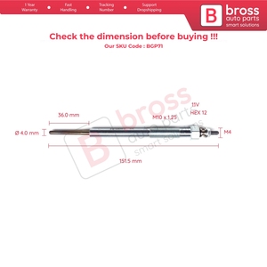 Bougie de préchauffage BGP71 1 pièce 11 volts pour D-Max Rodeo MK1 8 9817 4898 0 - Product Image 5