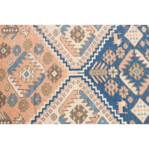 Alfombra Turca, Alfombra Vintage de 3.5x5.8 pies, Alfombra de Lana con Diseño de Plantas y Árboles Azules - Product Image 5