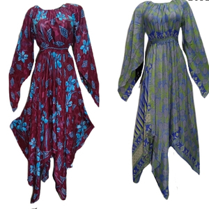 ชุดกิโมโนผ้าชีฟองพิมพ์ลายดอกไม้สำหรับผู้หญิง สไตล์โบฮีเมียน ผ้าไหมแท้ 100% แฟชั่นฤดูร้อน ขายส่ง ราคาถูก เป็นมิตรกับสิ่งแวดล้อม - Product Image 1