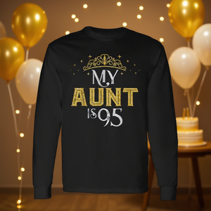 Mi tía tiene 95 años, camiseta de manga larga para el 95.º cumpleaños de 1927 - Product Image 3