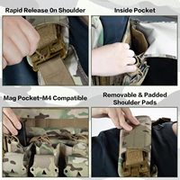 Chaleco Táctico PC de Liberación Rápida con Sistema Multifuncional de Cremallera Trasera MOLLE Equipo de Defensa Personal de Camuflaje