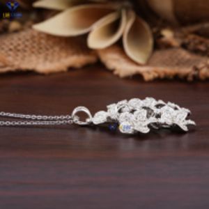 Colgante de oro blanco con diamantes de corte redondo TDW 1,72 de Labstone Classic Elegance Diamond Pendant COLOR DE LA EF-VS - Product Image 3