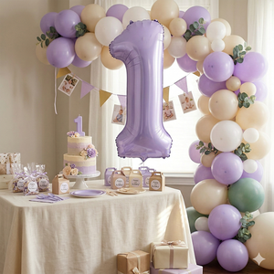 Ballon Chiffre 1 Lila 100cm en Aluminium Épais pour Anniversaire, Baby Shower, Décorations de Fête - Vente en Gros Party Love Espagne - Product Image 5