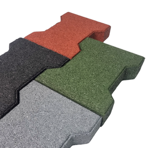 Dogbone Paver en caoutchouc hautement recommandé Installation facile avec conception Interlock Fournisseur de confiance Supersafe pour les sols de fitness - Product Image 1