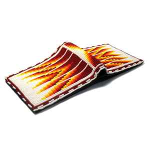 Hot Selling Azetec <b>Beaded</b> Leather Men's Wallets Vintage Style Slim <b>PVC</b> Best Zipper Short Geometric Indian Design High Demand - Product Image 3