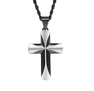 สินค้าใหม่ยอดนิยมสร้อยคอสแตนเลสสำหรับผู้ชายสร้อยคอจี้ทรงสี่เหลี่ยม - Product Image 6