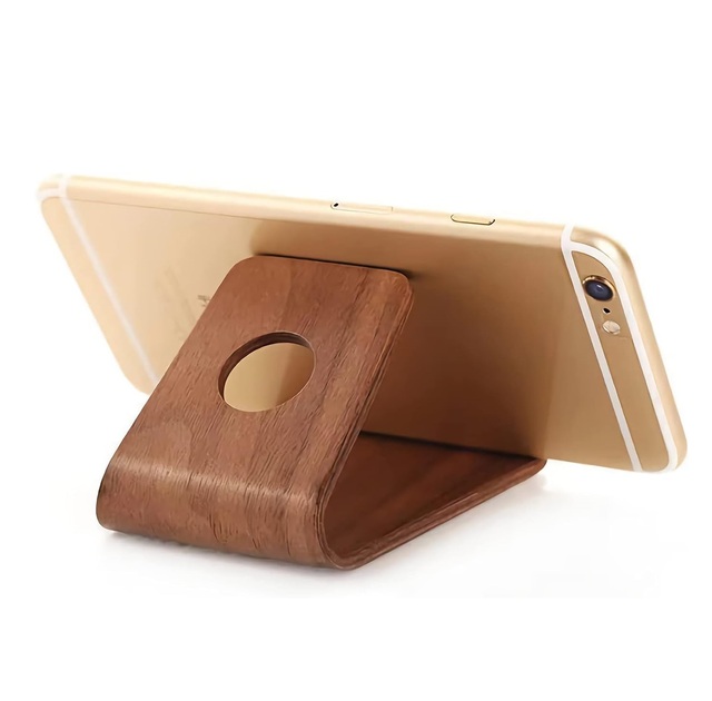 Wooden Cell Phone Stand Universal Mobile Phone Holder Stand Non Slip Stable Desktop Phone Stand for iPhone IPhone13 Samsung