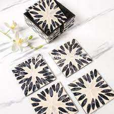 Aaliyan impex ที่รองแก้วฝังมุกงานฝีมือที่ไม่ซ้ำกันกับงานฝีมือที่หรูหราสำหรับเครื่องดื่มร้อนในราคาไม่แพง - Product Image 3