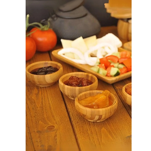 Bamboo 3-Piece Mini Snack <b>Sauce</b> and Jam Bowl Set - Product Image 1