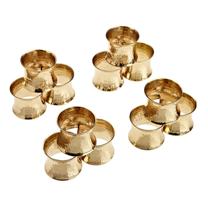 Hammered Decorative Design Hotel Wedding Supplies Wholesale Personalized Gold Napkin Rings - Product Image 1