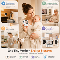 Moniteur vidéo sans fil pour bébé ABM900 avec écran IPS de 2,8 pouces, vision nocturne HD 720P, détection des pleurs, audio bidirectionnel, surveillance de la température, caméra pour bébé