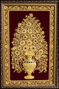 Zari resham แผงติดผนังอาหรับปักด้วยมือเย็บด้วยผ้ากำมะหยี่สำหรับตกแต่งผนังสำหรับสวดมนต์แบบอิสลาม - Product Image 5