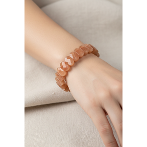 Bracciale in Pietra Naturale di Sunstone a Taglio Largo - Product Image 6