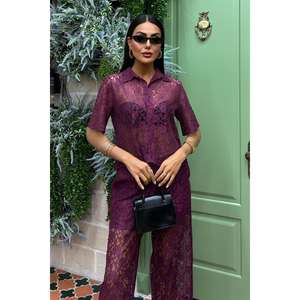 Conjunto de Pantalones de Dos Piezas con Forro de Encaje para Mujer, Colección 10119 - Product Image 3