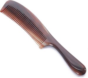 Peigne à dents larges fait main en corne douce de luxe pour les soins capillaires quotidiens à domicile Peignes communs de style classique pour la mode des cheveux bouclés - Product Image 5