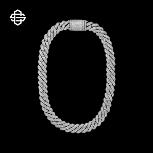 Collier à chaîne à maillons cubains Hiphop personnalisé glacé en argent sterling 925 Moissanite ou diamants CZ Bijoux de rappeur de luxe pour hommes - Product Image 1