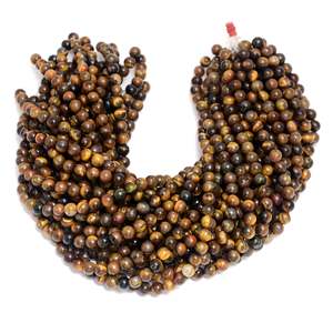 Cadena de Cuentas de Piedra Natural Ojo de Tigre, 15 Pulgadas, Multitamaño, 0.8mm, Perforadas, Color Marrón, Marca Chakralume, para Fabricación de Joyería, Venta al Por Mayor - Product Image 1