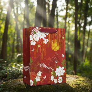 Bolsa de Compra de Papel Laminado Reciclable Ecológica de Lujo con Logotipo Personalizado para Tiendas Minoristas Premium, Decoración de Embalaje de Regalos - Product Image 5