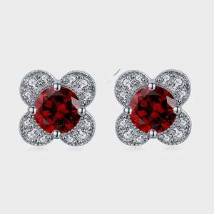 Quartz rouge pierres précieuses boucles d'oreilles bijoux pour femmes argent Boho Style bijoux 925 argent Sterling tendance boucles d'oreilles faites à la main - Product Image 1