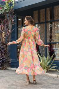 Elégant Heavy Rayon Kurti Set pour Femme Nouveau Designer Festive Wear avec Exquis Four Side Print Work pour Occasions Spéciales - Product Image 6