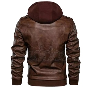Nueva chaqueta chapada en relieve de cuero genuino para hombre, chaqueta con cremallera de marca transpirable con soporte personalizado - Product Image 4